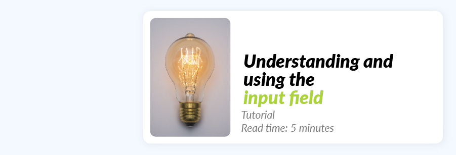 Understanding and using the Input Field
